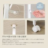 デスク チェア さわやかな 折りたたみテーブル付ワゴン ヴィンテージ キッチンワゴン 折りたたみテーブル 収納ラック 作業台 60cm キャスターなし オープンラック 木目調 スチール 省スペース 多機能