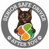 カーサイン 高齢者マーク SENIOR SAFE DRIVER サビ（べっ甲） ステッカー シール 直径13cm 肉球 日本製 車