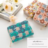 お札が折れない コンパクトウォレット 【 レトロフラワー 】 全面 ミニ財布 プレゼント