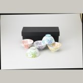 Japan 桜 中平飯碗5客揃 磁器 美濃焼 やきものの里から、暮らしを贈ります。　ギフト 食器 セット テーブルウェア