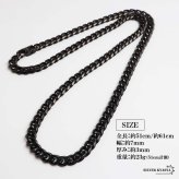 純チタン製 軽い ネックレスチェーン フィガロ喜平ネックレス ブラック つけっぱなし 幅7mm 丁度いい太さ かっこいい クール シンプル 大人 厚みあり メンズ 男性 金属アレルギー対応