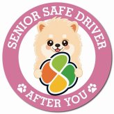 カーサイン 高齢者マーク SENIOR SAFE DRIVER ポメラニアン マグネット 強力 直径13cm 肉球 日本製 車 ステッカー