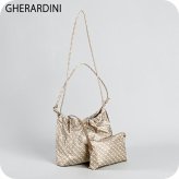 ゲラルディーニ ショルダーバッグ レディース ブランド GHERARDINI Italy GHB0210 CRETA グレージュ/アイボリー