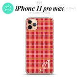 iPhone11ProMax iPhone11pro max スマホケース ハードケース チェック B 赤 +アルファベット メンズ レディース nk-i11pm-432i