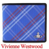 ヴィヴィアンウエストウッド 財布 メンズ 男性用 二つ折り財布 Vivienne Westwood ヴィヴィアン スチュアートチェック ブルー VW4295 (5115003MM-C00A8-K204) 【2026年秋冬モデル】 【ラッピング無料 誕生日 お祝い プレゼント ギフト 贈り物】