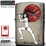 ZIPPO ツバキアンナ Tsubaki ANNA The 6th Z. Katana women ジッポ ライター シルバー カタナウーマン カード付き かっこいい アート 和風 刀 おしゃれ メンズ レディース ギフト プレゼント