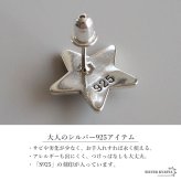 シルバー925 スターピアス 星ピアス シルバーピアス スタッドピアス ブラックライン アンティーク 大人 ワンポイント 燻し 立体的 片耳1点 レディース 女性 金属アレルギー対応 イヤリング