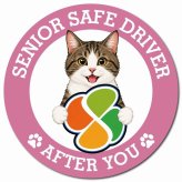 カーサイン 高齢者マーク SENIOR SAFE DRIVER キジ白 マグネット 強力 直径13cm 肉球 日本製 車 ステッカー