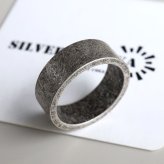 ステンレス コスパ最高 燻仕上げ 平打ちリング レトロ アンティークシルバー 燻リング メンズ 指輪 つや消しリング マット ワイド 幅8mm ビンテージリング プチプラ 金属アレルギー対応 男性