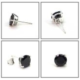 シルバーピアス メンズ キュービックジルコニア[ブラック 黒8mm 10mm 片耳用 片方 シングル CZ シルバー925 男性 レディース プレゼント 人気 おしゃれ かっこいい【全品1個ずつバラ売り】 プレゼント