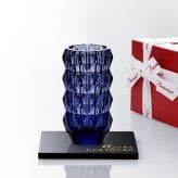 Baccarat ルクソール ランドベース 150 ミッドナイト・大理石 台座 Sサイズ オリジナルセット 名入れ彫刻代込み 名入れ ギフト 記念品 花瓶 誕生日 受賞 法人 開店 周年 創業 開業 フラワーベース 高級 ブランド インテリア オブジェ ブルー 青