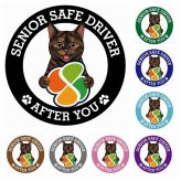 カーサイン 高齢者マーク SENIOR SAFE DRIVER サビ（べっ甲） ステッカー シール 直径13cm 肉球 日本製 車