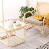 サイドテーブル コーヒーテーブル ガラス 籐製 おしゃれ 軽い 和風 和モダン アジアン ナチュラル インテリア テイスト 家具 和室 ホテル 旅館 客室 誕生日 プレゼント 母 祖母 父 祖父 ガラステーブル ラタン 籐家具 縁側 座敷 机 新築祝い 引越し祝い