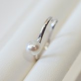 ［pearl609］片耳用 あこや真珠 6mm - 6.5mm ホワイトピンク イヤーカフ SV