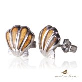 ハワイアンジュエリー コアウッド ピアス シェル コアウッド シルバー925 ロジウムコーティング キャッチ aumakua 20G ゲージ メンズ レディース 誕生日 プレゼント ハロウィン 【品番：045-62-01】