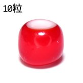 ビーズ 約6mm 10粒 ホワイトハーツ レッド(赤色) ガラス パーツ インディアン ハンドメイド チェコ産 parts90