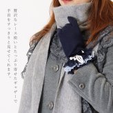 手袋 レディース かわいい おしゃれ 暖かい 冬 防寒 あったか スマホ対応 リボン レース グローブ プレゼント【LALUICE ラルイス】