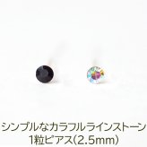 シンプルな1粒カラフル ラインストーン プチピアス（ダーク系）金属アレルギー対応 樹脂製 全品1個ずつバラ売り（シリコン 片耳 シングルピアス １個 片方 バラ売り ポップ キャッチ プチプラ かわいい キュート） プレゼント