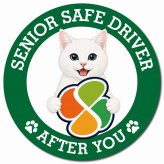 カーサイン 高齢者マーク SENIOR SAFE DRIVER 白 マグネット 強力 直径13cm 肉球 日本製 車 ステッカー