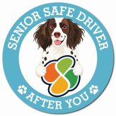 カーサイン 高齢者マーク SENIOR SAFE DRIVER スモールミュンスターレンダー マグネット 強力 直径13cm 肉球 日本製 車 ステッカー