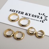 ステンレス 定番 フープピアス シンプルピアス ゴールド 幅3mm 3サイズ プチプラ メタル 小さめ 細身 プレーン ノーマル セカンド つやつや 両耳2点 レディース 女性 イヤリング 金属アレルギー対応