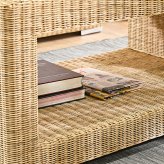アウトドアテーブル 110cm幅 ナチュラル シンセティックラタン コード ラタン調 テーブル 屋外 屋内 大型 耐候性 撥水性 耐久性 アウトドア キャンプ プールサイド ガーデン 庭 ベランダ テラス リゾート ベージュ 屋外テーブル ソファ 自宅 新生活