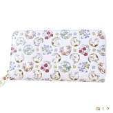 浅草文庫 長財布 オリエント WA-4 ラウンド財布 柄 財布 サイフ ラウンドファスナー ラウンドジップ 浅草 文庫革 友禅染 江戸小紋 送料無料 レザー 牛革 レディース ギフト プレゼント