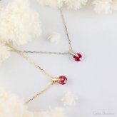  ルビー プチ ネックレス プラチナ 18金 一粒 一石 シンプル ペンダント レディース プチネックレス 華奢 デザイン K18 Pt900 誕生石 7月 記念日 彼女 プレゼント ギフト petit