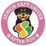 カーサイン 高齢者マーク SENIOR SAFE DRIVER ロットワイラー ステッカー シール 直径13cm 肉球 日本製 車