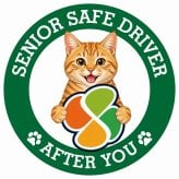 カーサイン 高齢者マーク SENIOR SAFE DRIVER 茶トラ ステッカー シール 直径13cm 肉球 日本製 車