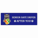 カーサイン 高齢者マーク SENIOR SAFE DRIVER シャルトリュー ステッカー シール 長方形 15x5cm 肉球 日本製 車