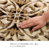 ラグ カーペット 掘りごたつ用 洗える 花柄 正方形 約185×185cm