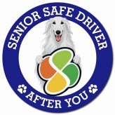 カーサイン 高齢者マーク SENIOR SAFE DRIVER ボルゾイ マグネット 強力 直径13cm 肉球 日本製 車 ステッカー