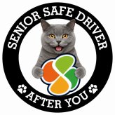 カーサイン 高齢者マーク SENIOR SAFE DRIVER シャルトリュー ステッカー シール 直径13cm 肉球 日本製 車