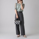 ミニトートバッグ レディース パイソン ドット柄 2way 着脱ポーチ付き 仕切り カラビナ ハンドル着脱 アタッチメントバンド ヘビ革 へび ギフト プレゼント 4FA (06002018r)