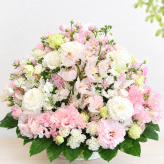 お供え花 お悔やみ 生花アレンジメント Lサイズ 高さ約45cm フラワーアレンジメント 供花 仏花 命日 お盆 お彼岸 法事 四十九日 一周忌 三回忌 枕花 送料無料【北海道・沖縄・九州・四国・中国・離島は配送不可】
