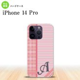iPhone14 Pro iPhone14 Pro スマホケース 背面ケース ハードケース チェック ボーダー 赤 +アルファベット 2022年 9月発売 nk-i14p-1606i