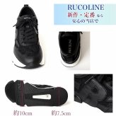 ルコライン スニーカー ルコライン 靴 RUCO LINE RUCO-021BK PIZZO CALF PU レース生地 合皮 ブラック 黒 Rマーク 新ソールタイプ ローカット ファスナー無し