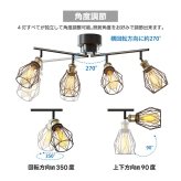 シーリングライト 4灯 スポットライト おしゃれ 北欧 モダン ブラック LED電球付き 調光調色 リモコン付き E26 60W形相当 角度調整 電球色 昼白色 昼光色 2200K ワイヤーフレーム 工事不要 省エネ 天井照明 照明器具 ダイニング リビング キッチン 寝室 6畳 8畳 新生活