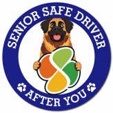 カーサイン 高齢者マーク SENIOR SAFE DRIVER レオンベルガー マグネット 強力 直径13cm 肉球 日本製 車 ステッカー