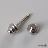 シルバー925 小ぶりピアス 極小 スタッドピアス シンプルピアス シルバー バーベル 小さめ ワンポイント ねじ式 表裏 円柱 三段 メタル 片耳1点 レディース 女性 金属アレルギー対応 イヤリング