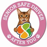 カーサイン 高齢者マーク SENIOR SAFE DRIVER アビシニアン マグネット 強力 直径13cm 肉球 日本製 車 ステッカー