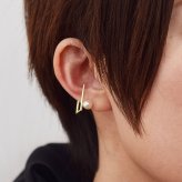 ［pearl623］片耳用 ホワイトピンク 6mm - 6.5mm あこや真珠 イヤーカフ スクエア K18YG