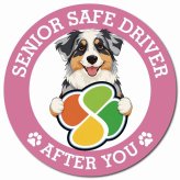 カーサイン 高齢者マーク SENIOR SAFE DRIVER オーストラリアンシェパード マグネット 強力 直径13cm 肉球 日本製 車 ステッカー
