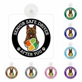 カーサイン 高齢者マーク SENIOR SAFE DRIVER 琉球犬 車内用 吸盤タイプ 収れん火災防止タイプ 肉球 日本製 車 ステッカー