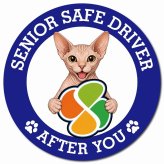 カーサイン 高齢者マーク SENIOR SAFE DRIVER スフィンクス マグネット 強力 直径13cm 肉球 日本製 車 ステッカー