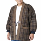 はんてん メンズ 日本製 裏ボア フリース リブ袖 冬用 アクリル100％ 71-7380 M/L セール どてら 保温 男性用 暖かい おしゃれ 半天 半纏 袢纏 男性用 ちゃんちゃんこ 丹前 おしゃれ 冬 あたたかい 部屋着 敬老の日 プレゼント ギフト 布団  還暦 40代 50代 60代 70代