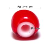 ビーズ 約6mm 50粒 ホワイトハーツ レッド(赤色) ガラス パーツ インディアン ハンドメイド チェコ産 parts91