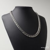 ステンレス ダブル喜平ネックレス チェーンネックレス メンズネックレス 6面カット 幅8mm 50cm 60cm シルバー 中折れ式 定番 人気 存在感 男性 金属アレルギー対応