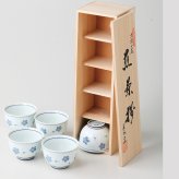 古染小花煎茶揃 磁器 美濃焼 やきものの里から、暮らしを贈ります。　ギフト 食器 セット テーブルウェア